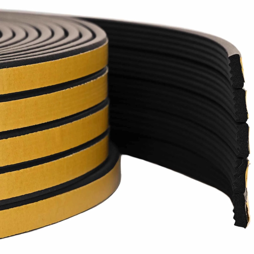 Nastro adesivo per finestre Nero 10 x 4 mm 12 m Schiuma EPDM 42038122