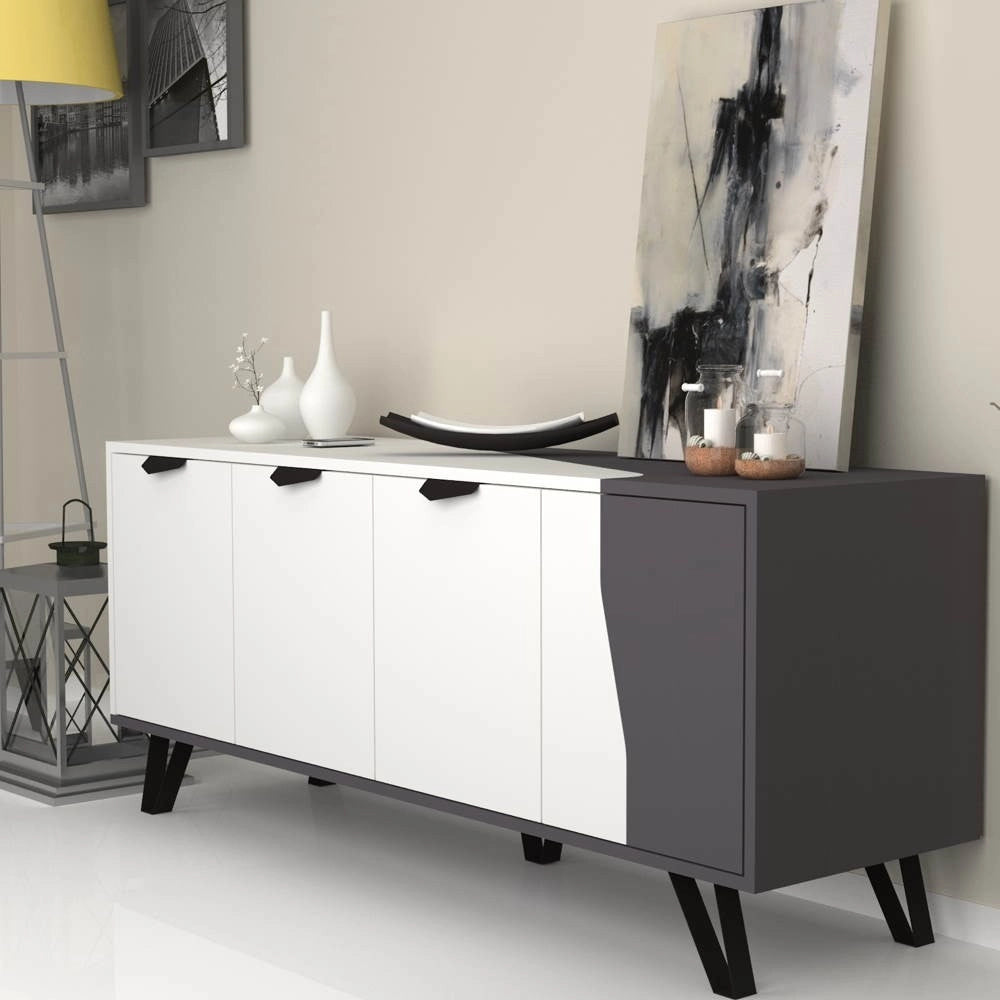 Madia Jasmine 4 ante 160x45x63H colore bianco ghisa