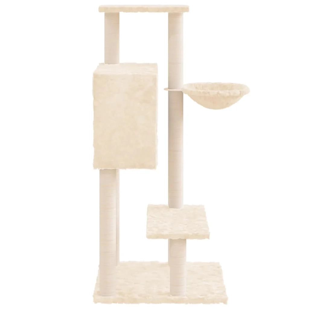 Tiragraffi per gatti torre per arrampicata giocattolo piattaforma per arrampicata con tiragraffi in sisal 108,5 cm crema 02_0022452