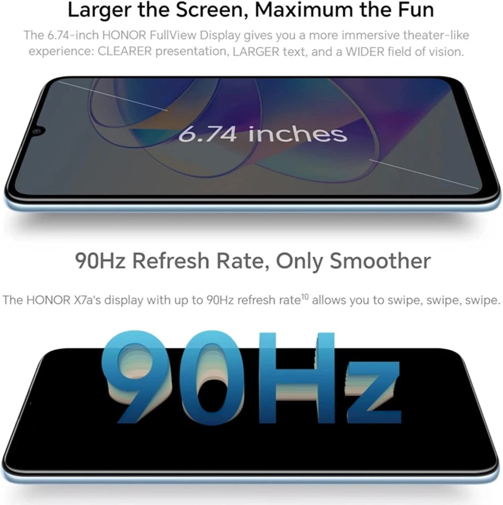 X7a 4G Smartphone 4GB 128GB, 6.74" FullView Display, 50MP Quad Rear Camera, batteria da 5230 mAh, 22.5W SuperCharge, memoria espandibile, Android 12, NFC, Nero