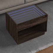 vidaXL Tavolino da Salotto con LED Infinity Rovere Marrone 70x50x50 cm