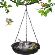 Vogelbagno appeso, casa alimentazione per uccelli da appendere, casa alimentazione, bagno per uccelli, bagno d'acqua, stazione alimentazione invernale per uccelli, giardino esterno (nero)
