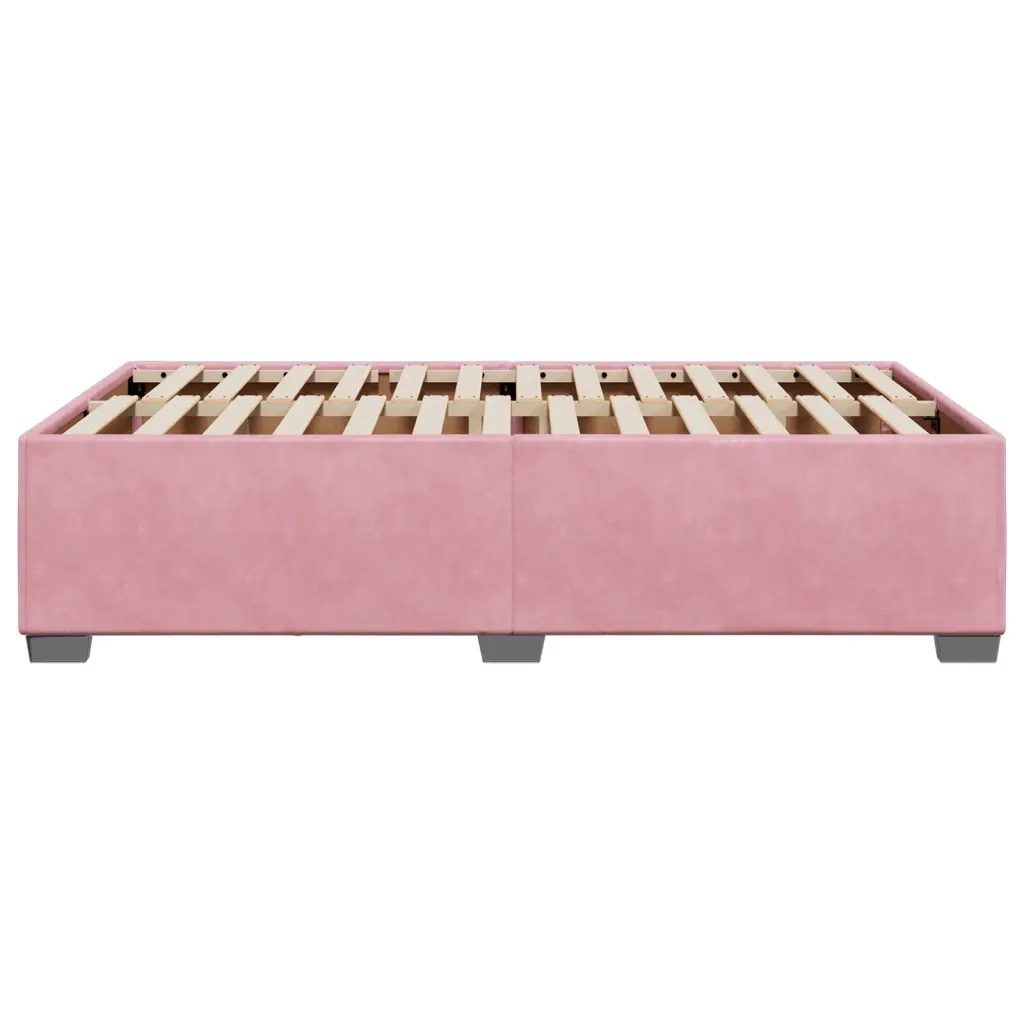 Letto matrimoniale | Letto per adulti | Giroletto Rosa 120x200 cm in Velluto