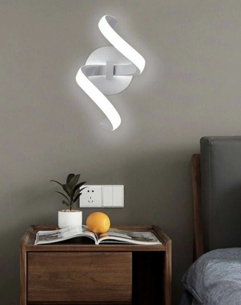 Applique Moderno Lampada da Parete a Muro per Illuminazione da Interno IP20 9W bianco Bianco Freddo 6500K