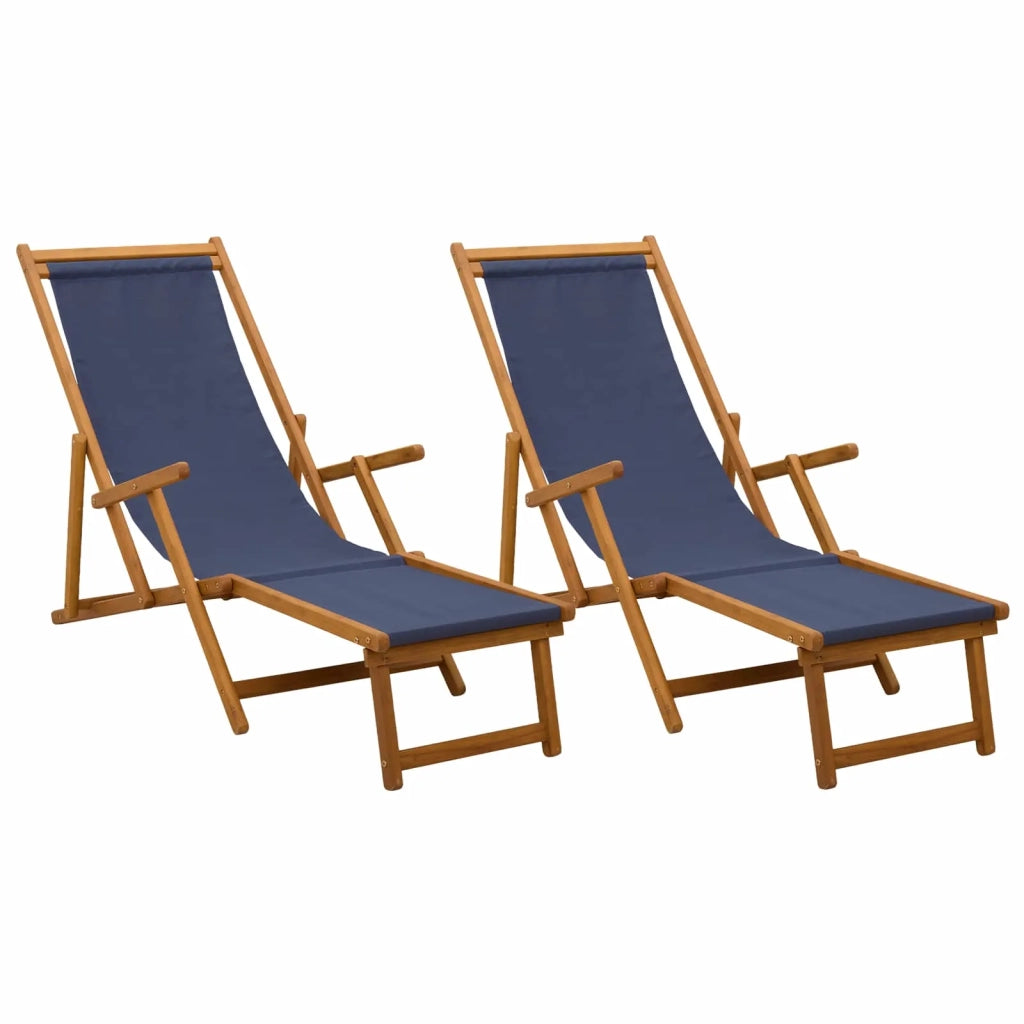 Lettino prendisole pieghevole 2 pcs 3 Posizione Blu 3407819