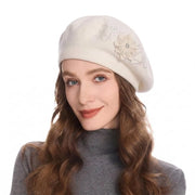 Cappello a forma di fiore - stile francese - cappello reversibile - applicazione fiorale - disegno elastico - adatto per misure di capo 56-60 cm - sostenibile e confortevole