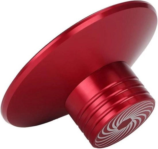 Sostegno per Disco in Alluminio - Piatto di Supporto per LP - Stabilizzatore e Riduttore di Vibrazioni (rosso)