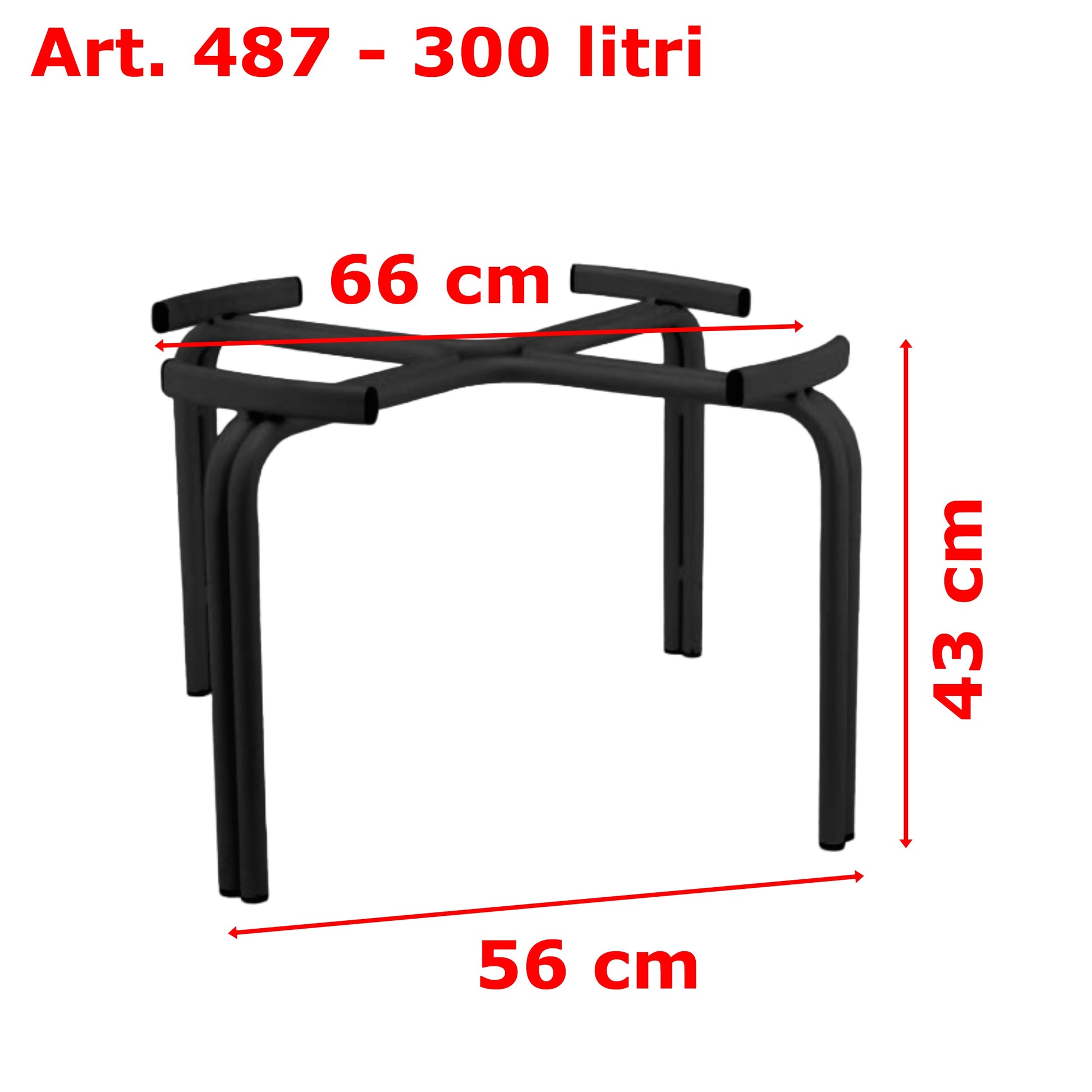 TECNOKIT Supporto Fusto Olio e Vino Alto da 200 a 600 Litri