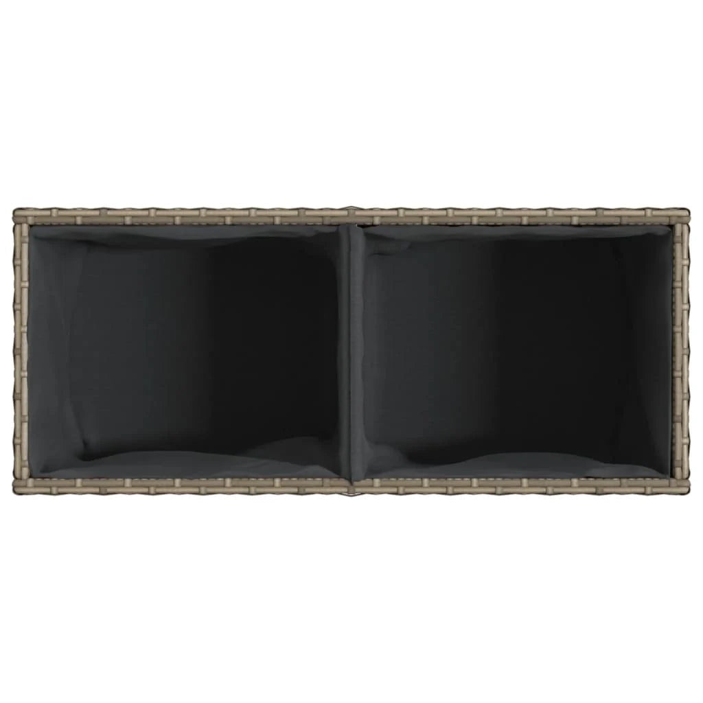 Fioriera rialzata per piante fiori terrazza giardino con 2 vasi 72 x 30 x 32 cm resina intrecciata grigia 02_0038080
