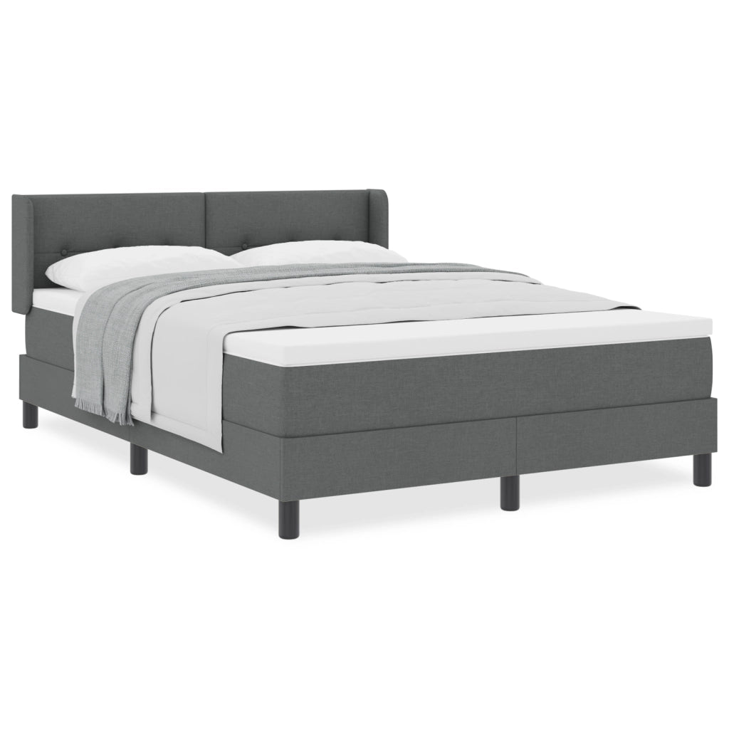 Letto con Rete  con Materasso Grigio Scuro 160x200 cm Tessuto