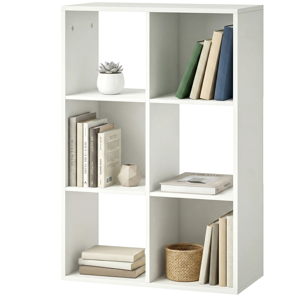 Libreria a 3 Ripiani Stile Moderno con Stabilizzatori ¨C Zephmum ¨C Bianco 60x24x80