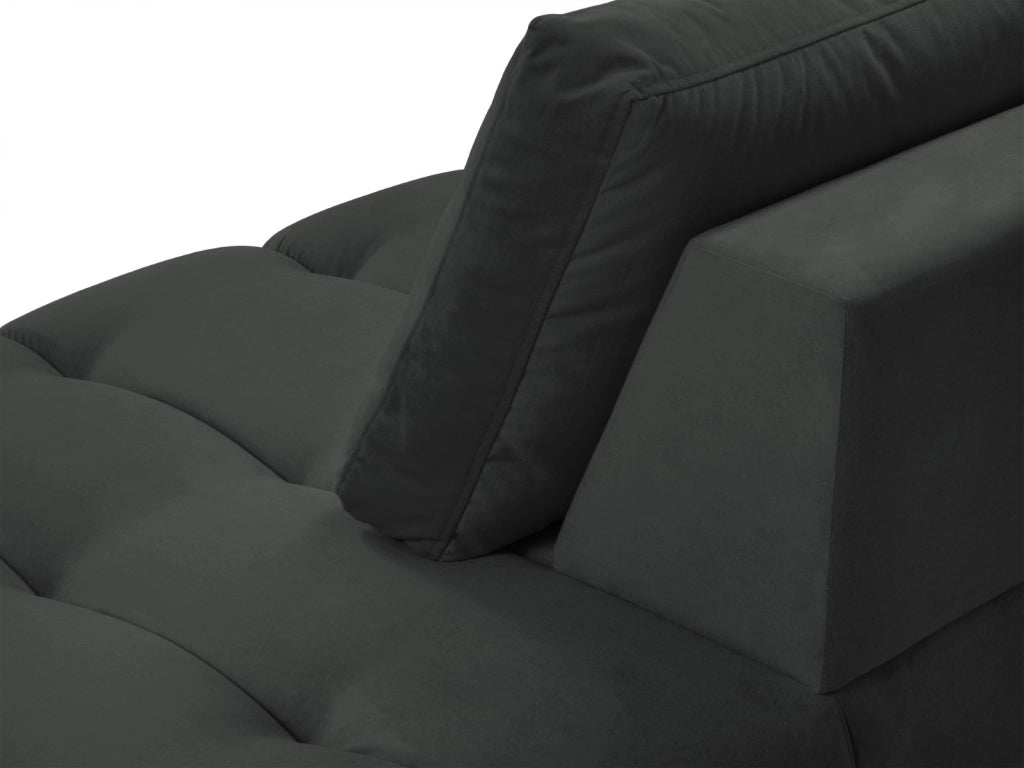 Cosmopolitan Design - Chaise longue destra "Hastings" 2 posti in velluto grigio scuro 