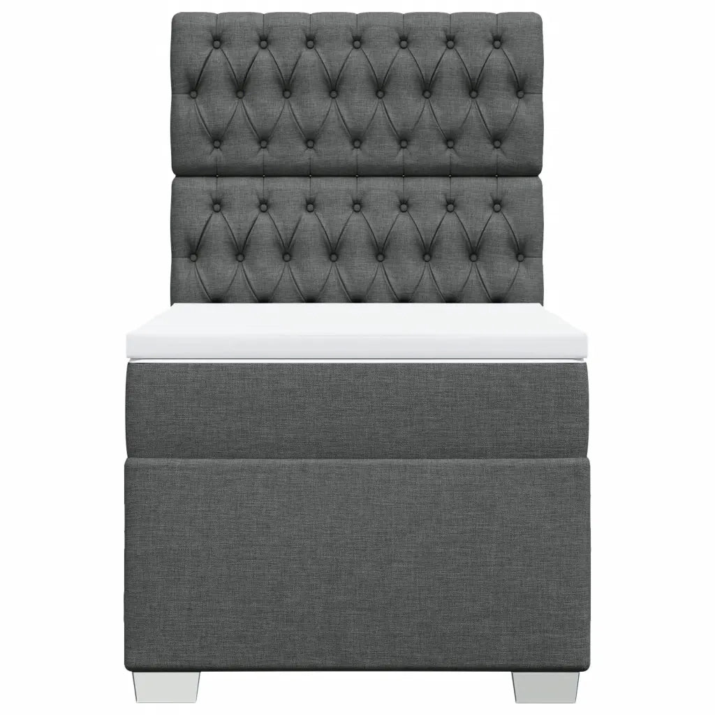 Giroletto a Molle con Materasso Grigio Scuro 100x200 cm Tessuto 3290407