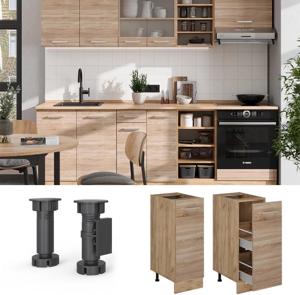Vicco Mobiletto base per cucina R-Line, Sonoma, 40 cm con cassetti, PL Rovere