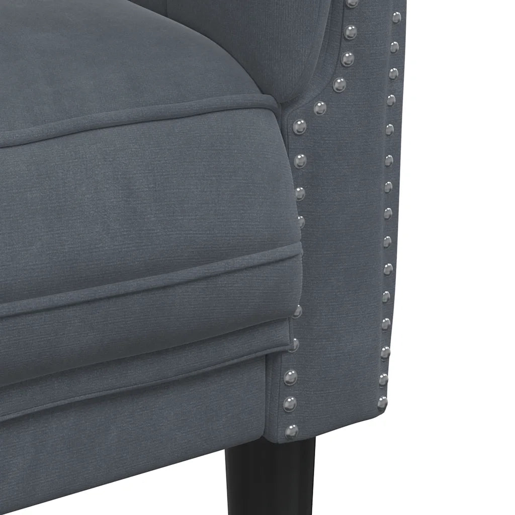 Poltrona-Divano Sedia-Poltroncina Grigio Scuro in Velluto