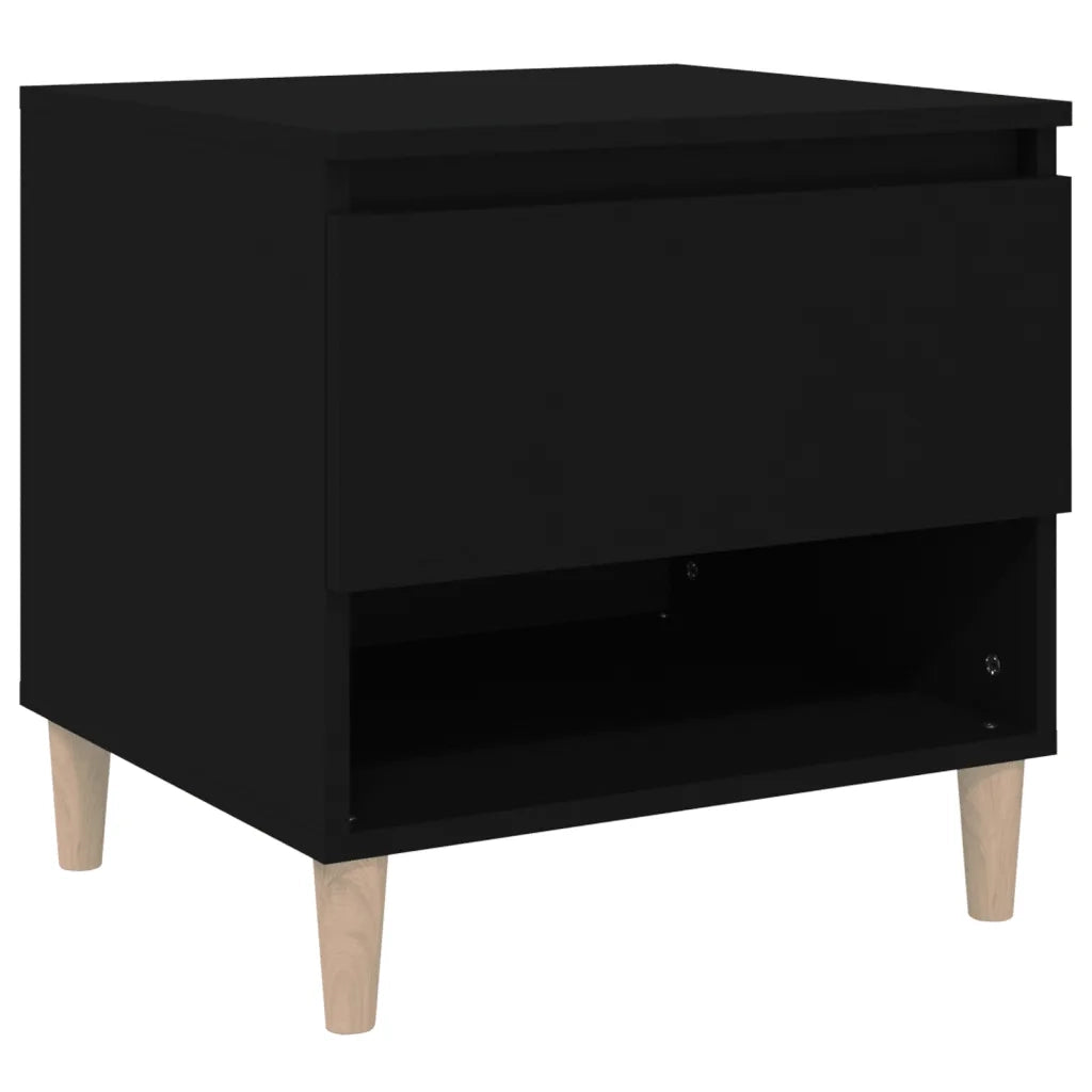 Comodino Nero 50x46x50 cm in Legno Multistrato 819534