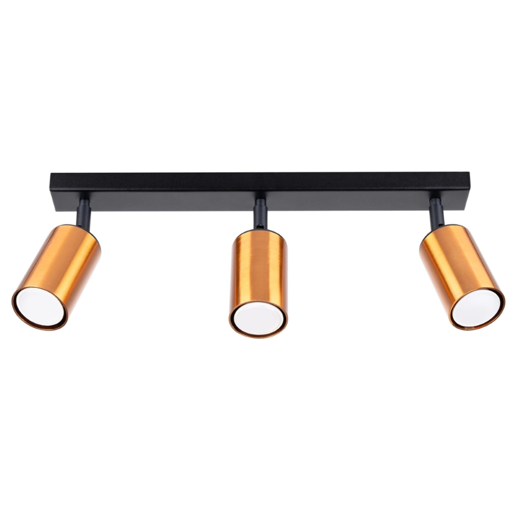 Lampada tubolare in acciaio a LED Winx Bittersweet Shimmer a 3 luci GU10, nero rame