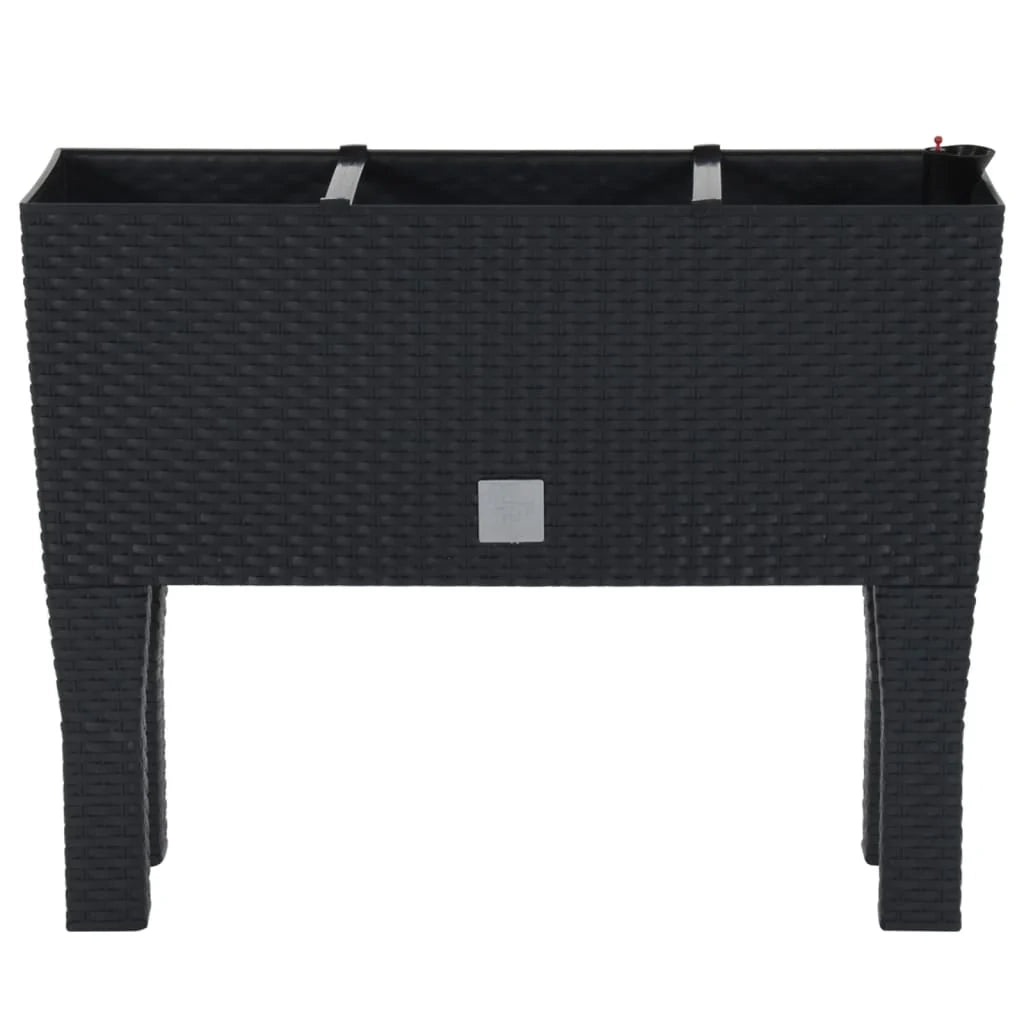 Vassoio per fioriera aiuola rialzata piante fiori terrazza giardino giardino 60 x 25 x 46 cm PP Rattan antracite 02_0039462