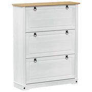 Scarpiera | Mobile per scarpe Corona Bianco 99 x 32 x 122 cm Pino massello