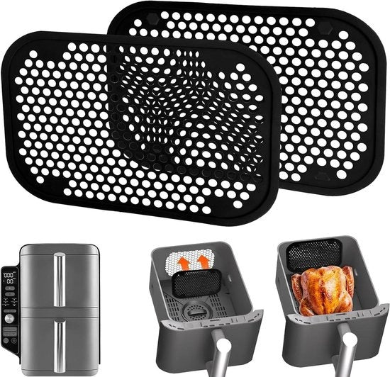 Anti-spat anti-adesivi per Airfryer XL - set da 2 pezzi