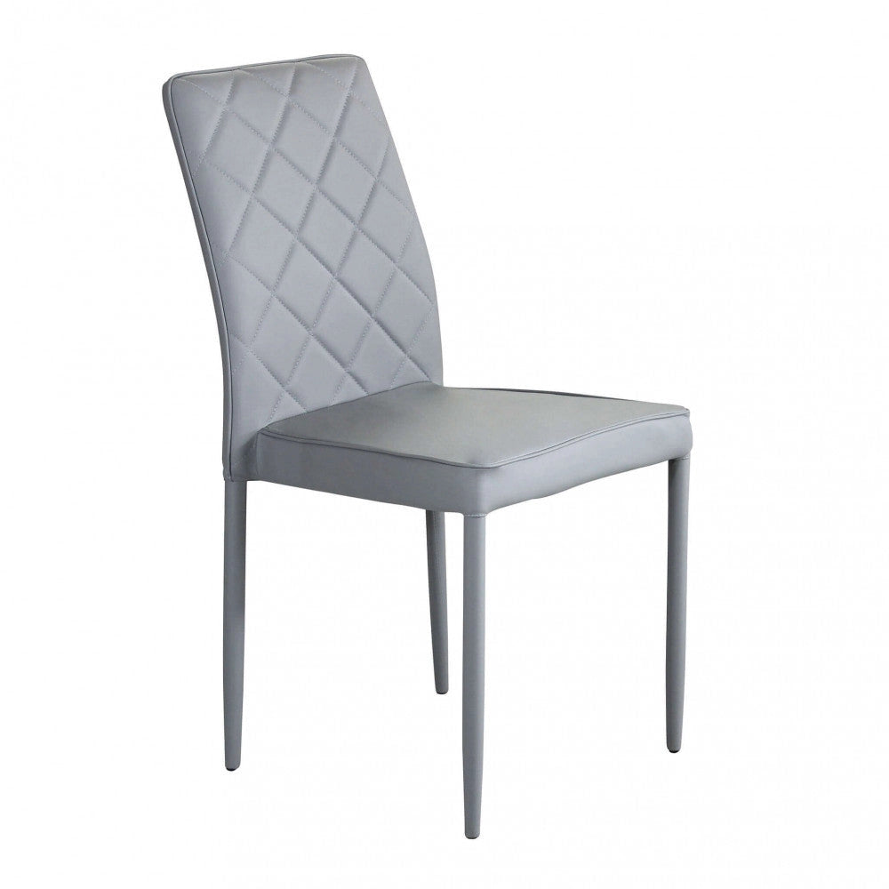 Sedia Blossom 41x50x91 h cm in Similpelle Grigio chiaro