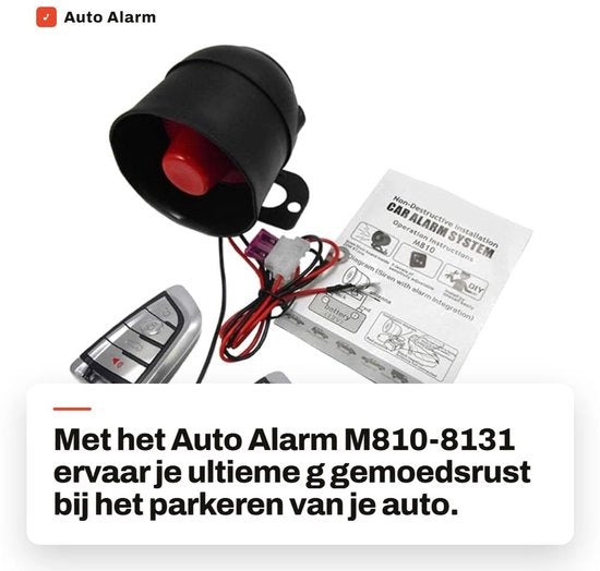 Sistema di Allarme Auto a Radiofrequenza - Protezione contro la Furto - Sistema di Vibrazione - Elettronica - 12V - Inclusa Comando Remoto - Sicurezza contro la Furto