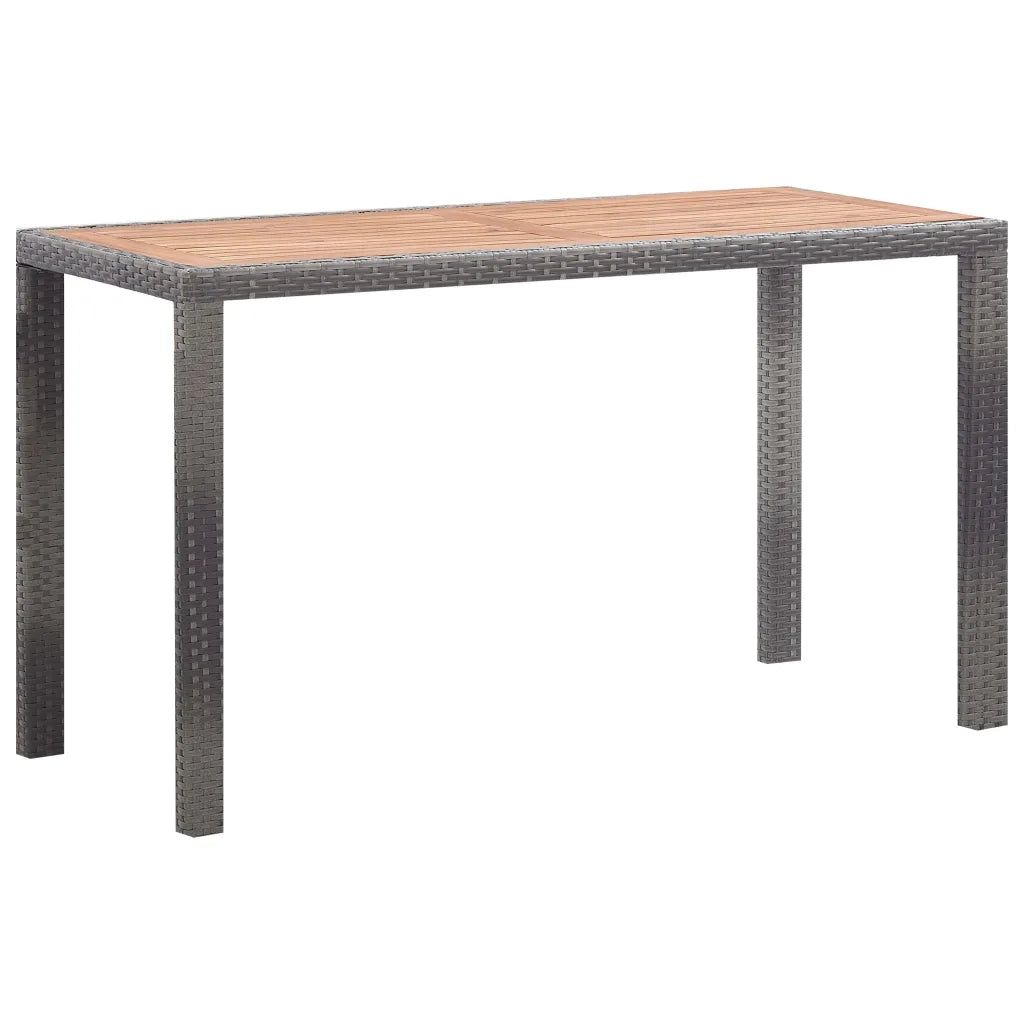 Set da Pranzo da Giardino 5 pz Polyrattan e Acacia Antracite cod mxl 55951