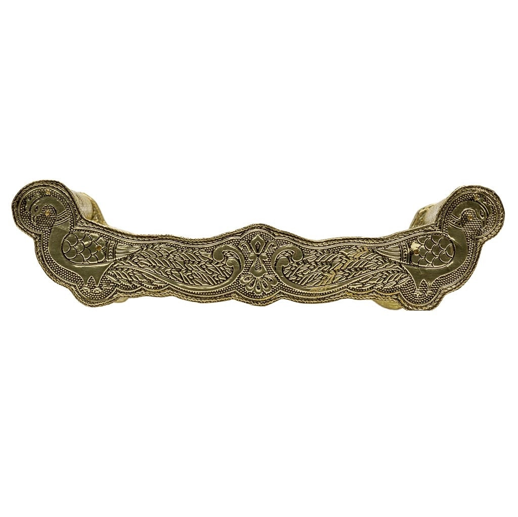 Vassoio in metallo goffrato dorato 30x21x6h