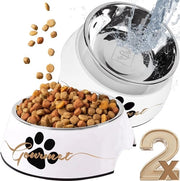 Set di ciotole per cani piccoli, gatti o cuccioli [disegno unico da ciotola per cani antiscivolo (taglia S / 170 ml) ciotola per gatti ciotola per cani]