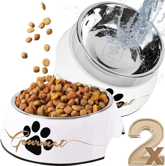 Set di ciotole per cani piccoli, gatti o cuccioli [disegno unico da ciotola per cani antiscivolo (taglia S / 170 ml) ciotola per gatti ciotola per cani]