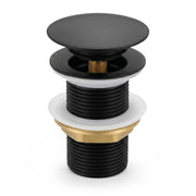 Piletta Click Clack lavabo senza troppo pieno acciaio inossidabile Nero
