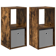 Set di 2 Comodini | Armadio da Notte | Mobiletto da notte con cassetto Rovere fum¨¦ 30,5 x 27 x 59,5 cm