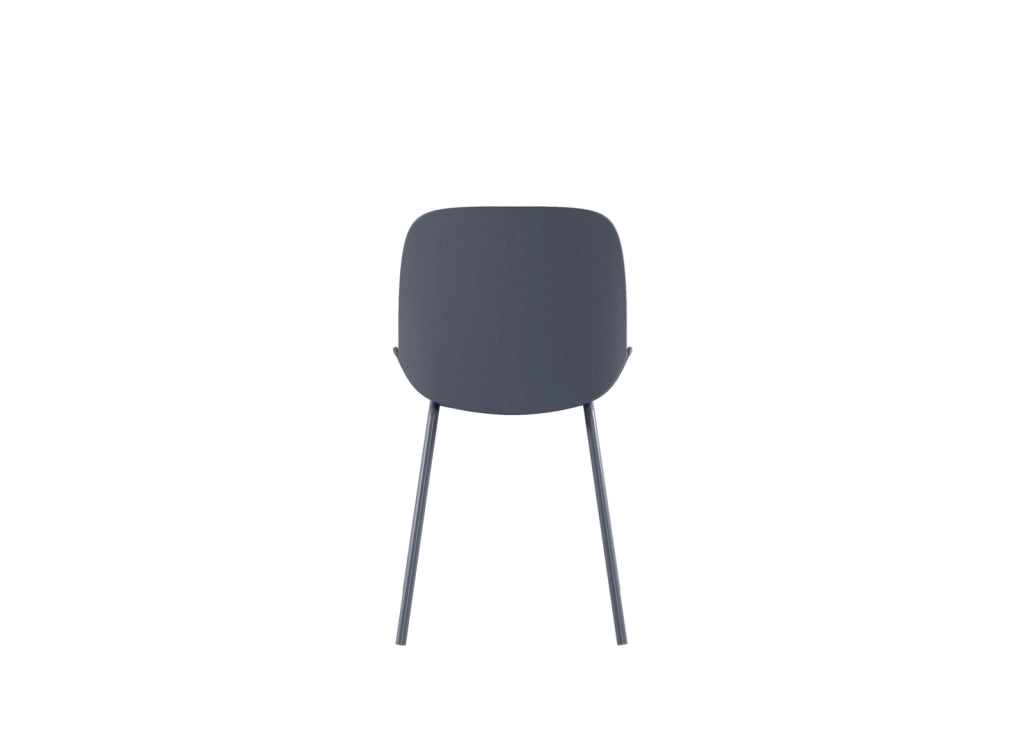 Sedia Eva Design Moderno in Polipropilene Grigio Scuro con Gambe in Metallo - Struttura Robusta per Interni ed Esterni - Alta Qualità