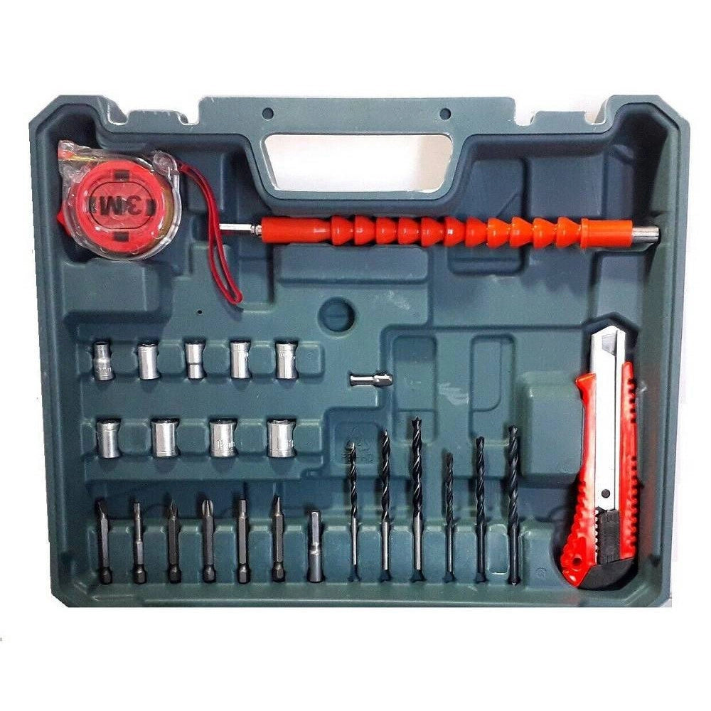 Trade Shop - Trapano Avvitatore A Batteria Litio A Percussione 20v Doppia Batteria + Valigia -