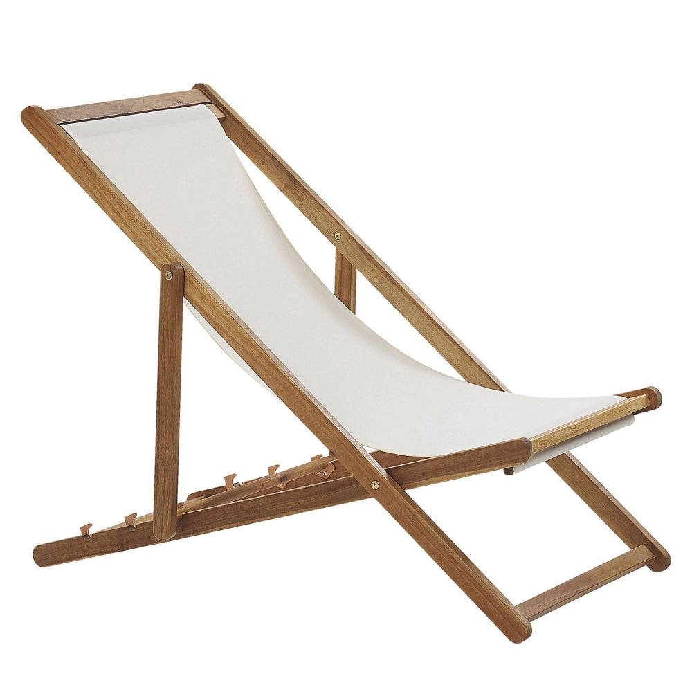 Set di 2 sedie a sdraio da giardino con struttura in legno di acacia chiaro con motivo floreale in tessuto amaca sedile reclinabile