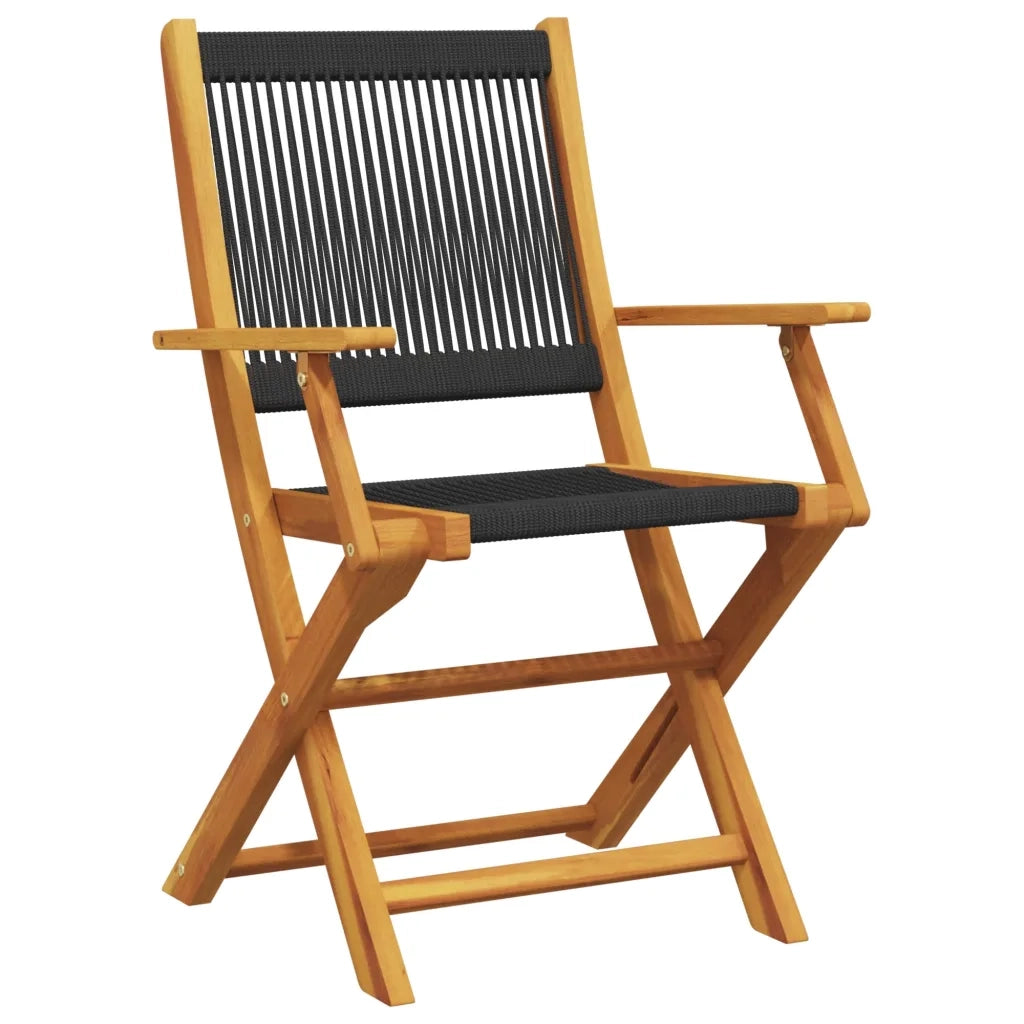 Set da Bistrot 3pz Nero in Polipropilene e Legno Massello 3281793