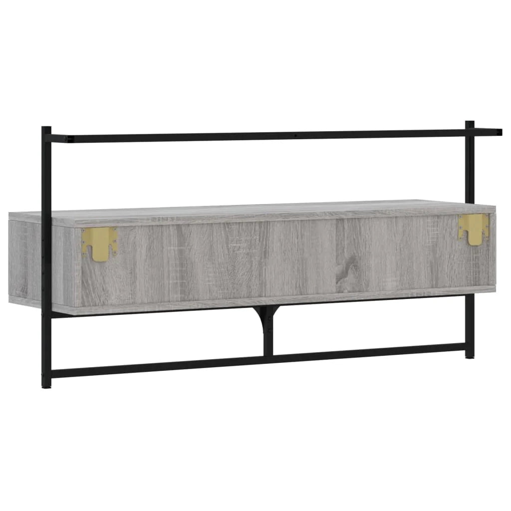 Mobile TV multimediale mensola TV mobile TV credenza TV sala da pranzo soggiorno camera da letto a parete Sonoma 100,5 x 30 x 51 cm legno ingegnerizzato grigio 02_0028175