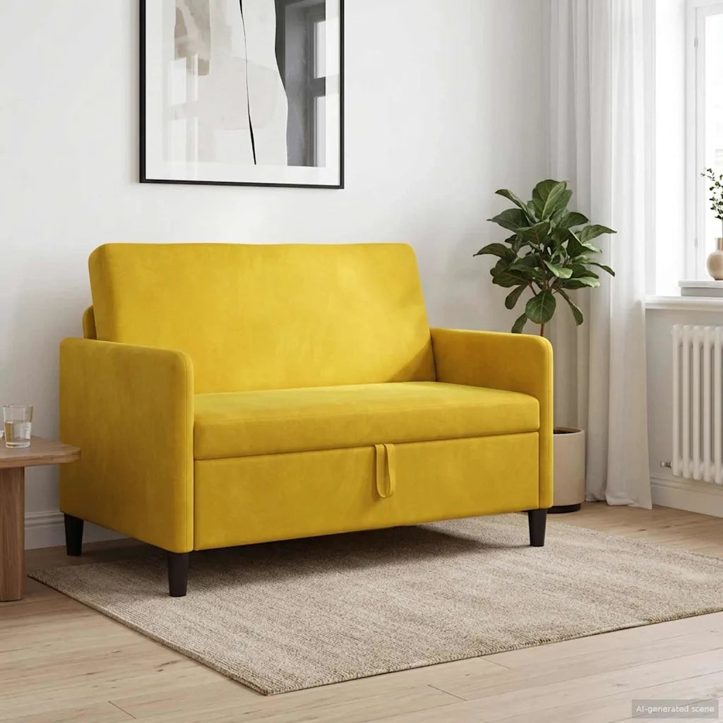 Divano con Storage Giallo 122 x 78 x 87 cm Poliestere 42036912
