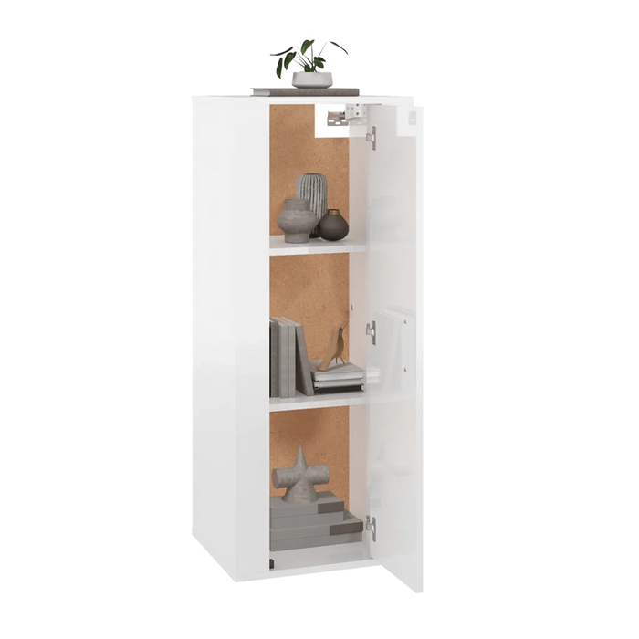 Mobile Porta TV a Parete Bianco Lucido 40x34,5x100 cm