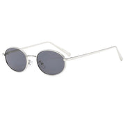Ovale Zonnebrille Retro con Stile Anni '90 - Montatura in Metallo Sottile - Leggera - Unisex per Donne e Uomini