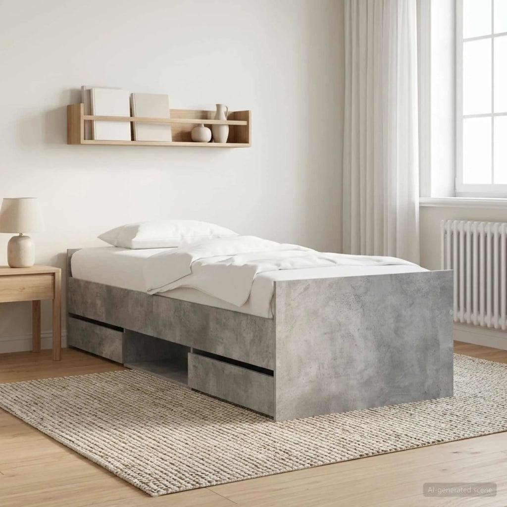 Struttura del letto Grigio Cemento Legno ingegnerizzato 3429514