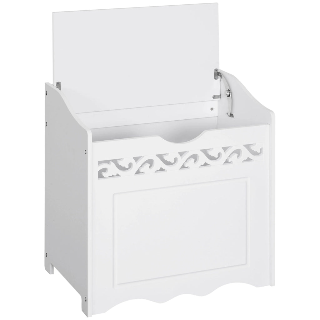 Mobiletto da Bagno in Legno con Vano Contenitore. 55x34x58 cm. Bianco