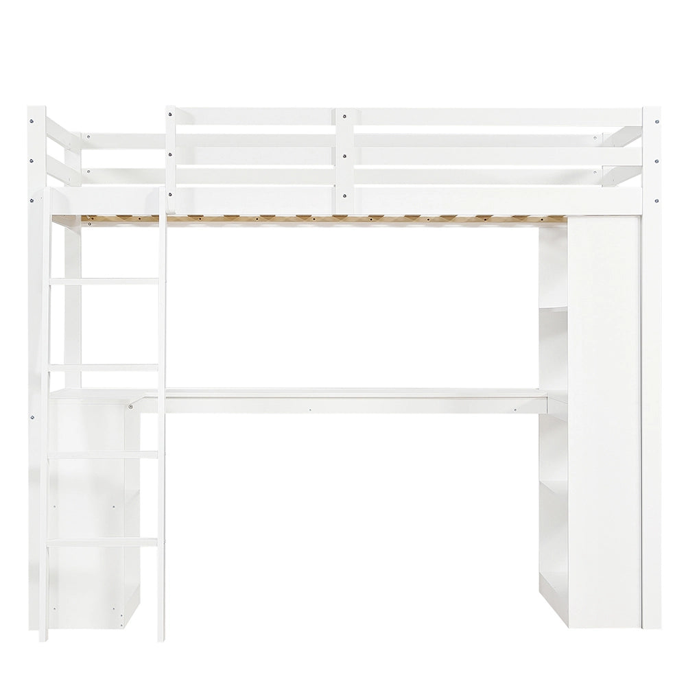Letto a castello - Xylo - 90x200 cm contenitori feltro bianco