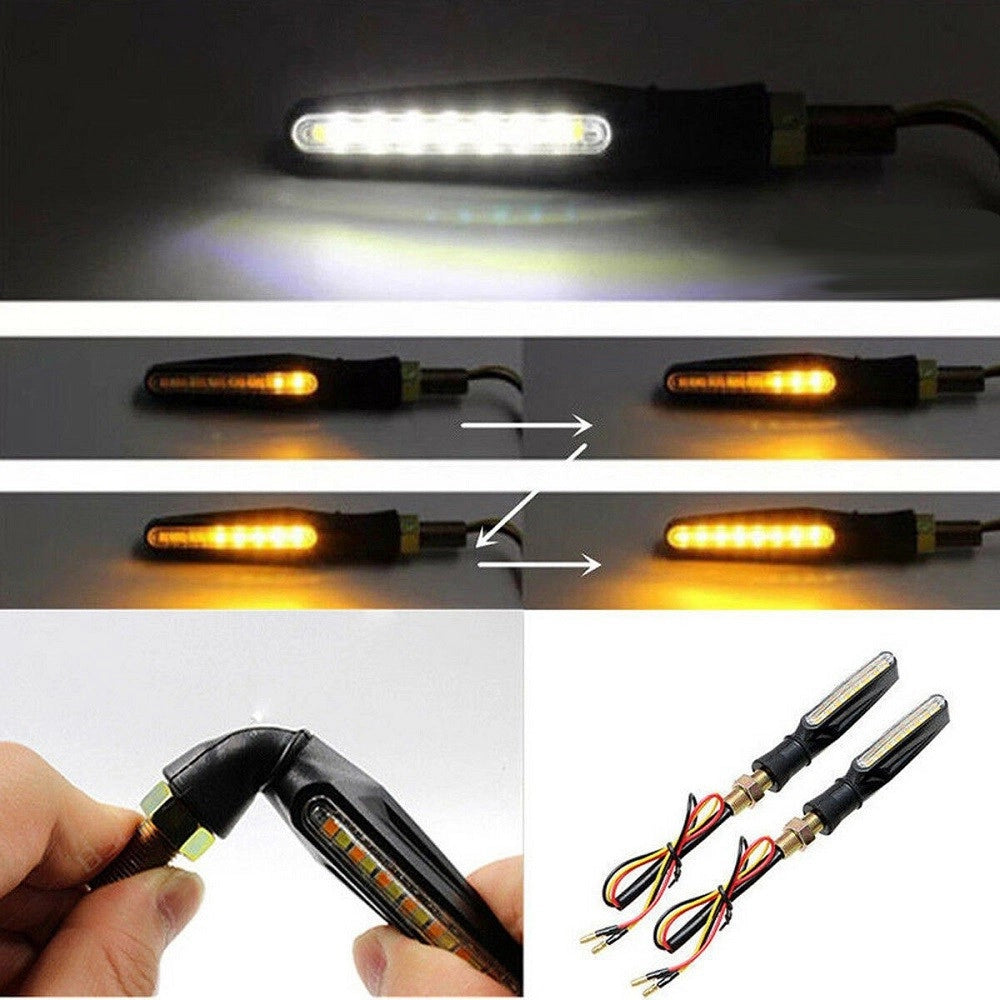 Trade Shop - Coppia Led Cob 12v Moto Frecce Indicatore Segnale Freccia Luce Sequenziale Hd810 -