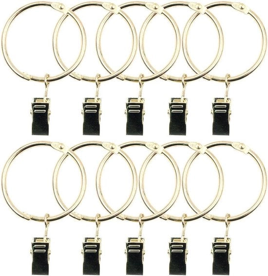 Giradischi anti-ossidativi, 40 pezzi, acciaio inox lucido, con clip, dorato