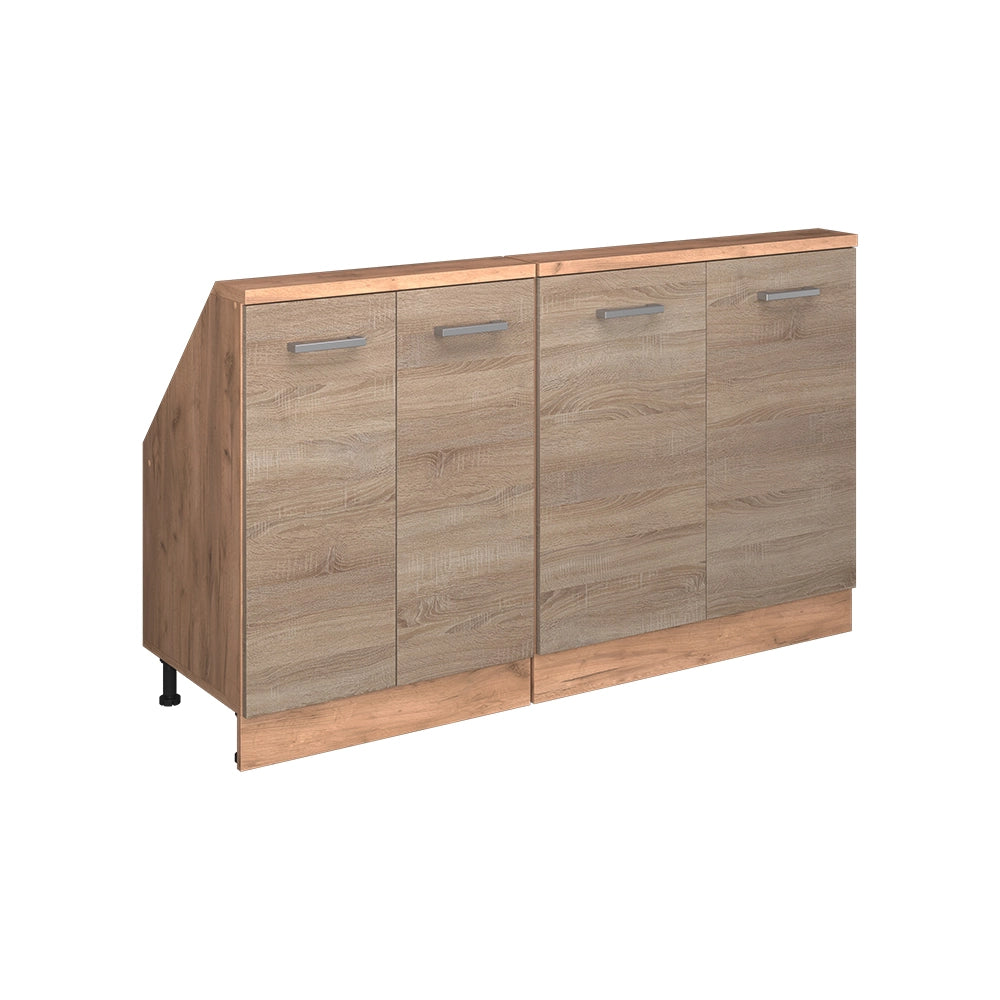 Mobile cucina sottotetto R-Line Sonoma/Rovere dorato 140 cm Set di 2 Vicco
