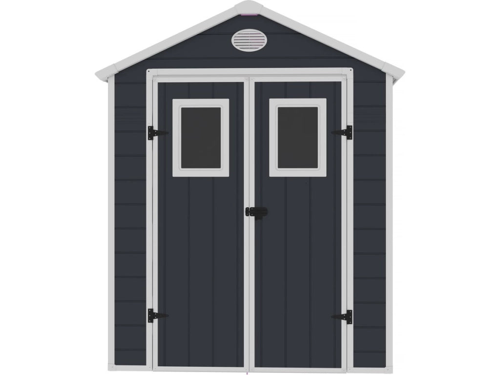 Casetta da giardino in resina "Texas" - 5,23 m² - Kit di ancoraggio incluso - Antracite