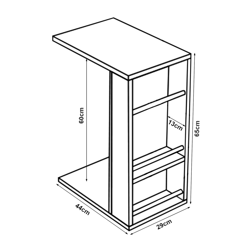 Tavolino laterale per laptop 44 x 29 x 65 cm bianco 03_0010961