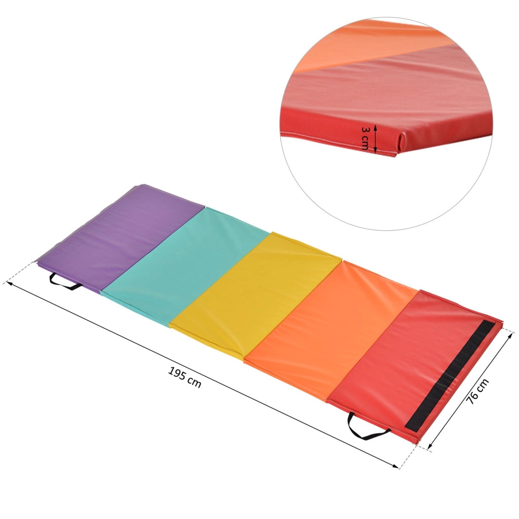 EasyComfort Tappetino Fitness per Palestra e Casa, 5 Pannelli Pieghevoli, 195x76x3cm