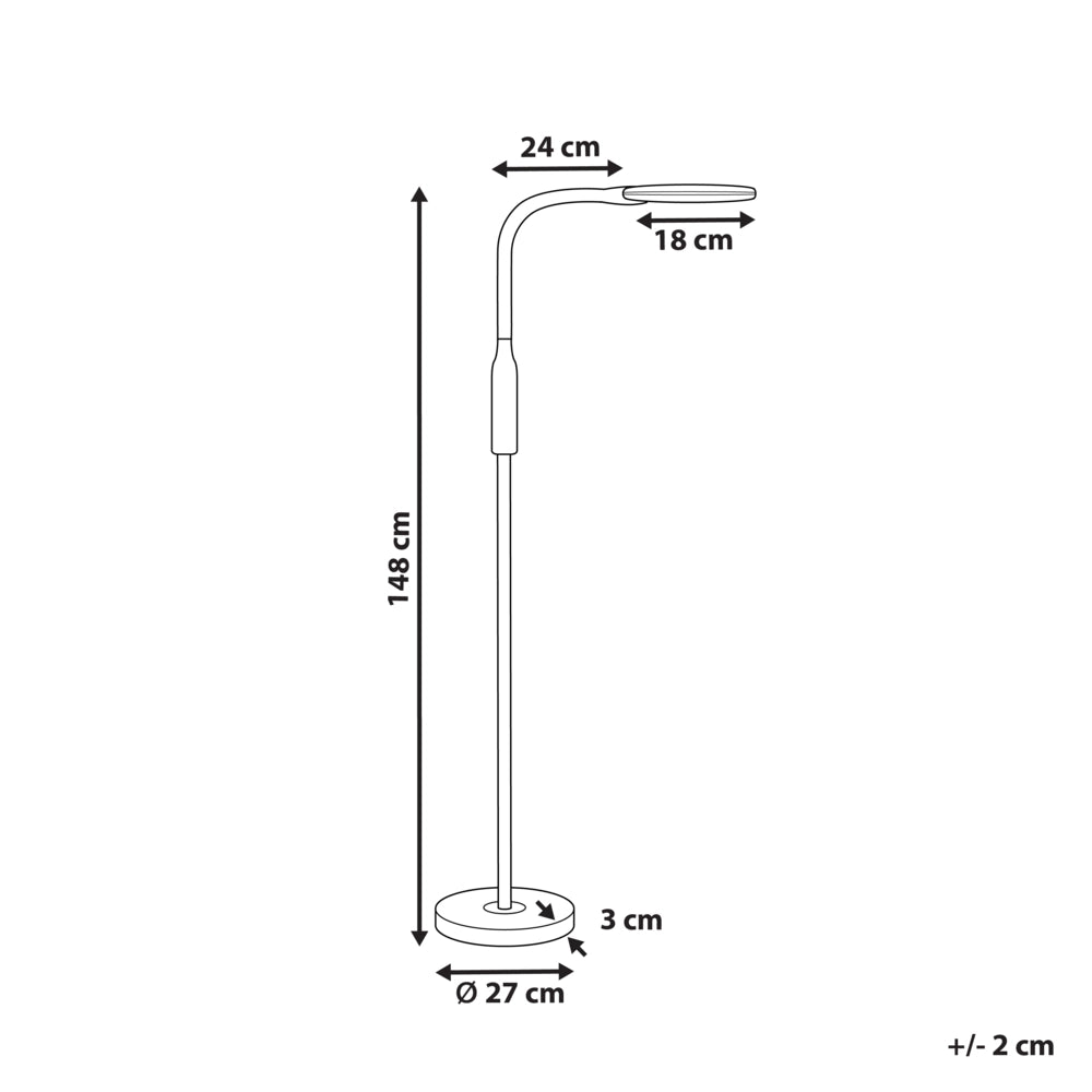 Lampada da terra LED materiale sintetico bianco 148 cm altezza regolabile ufficio camera da letto